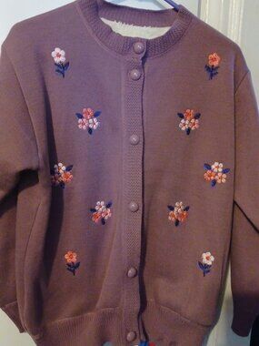 vintage grandmother embellished sweater looks handmade size large